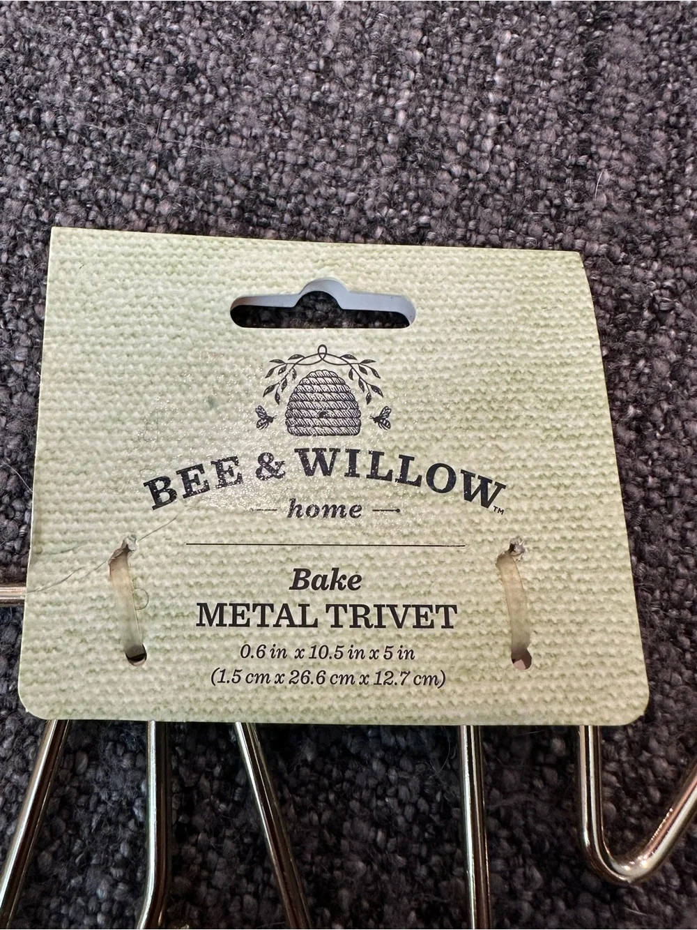 NWT • Bed Bath & Beyond • gold metal trivet